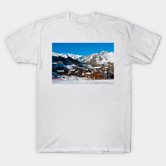 Saint Martin de Belleville 3 Valleys French Alps France T-Shirt by AndyEvansPhotos